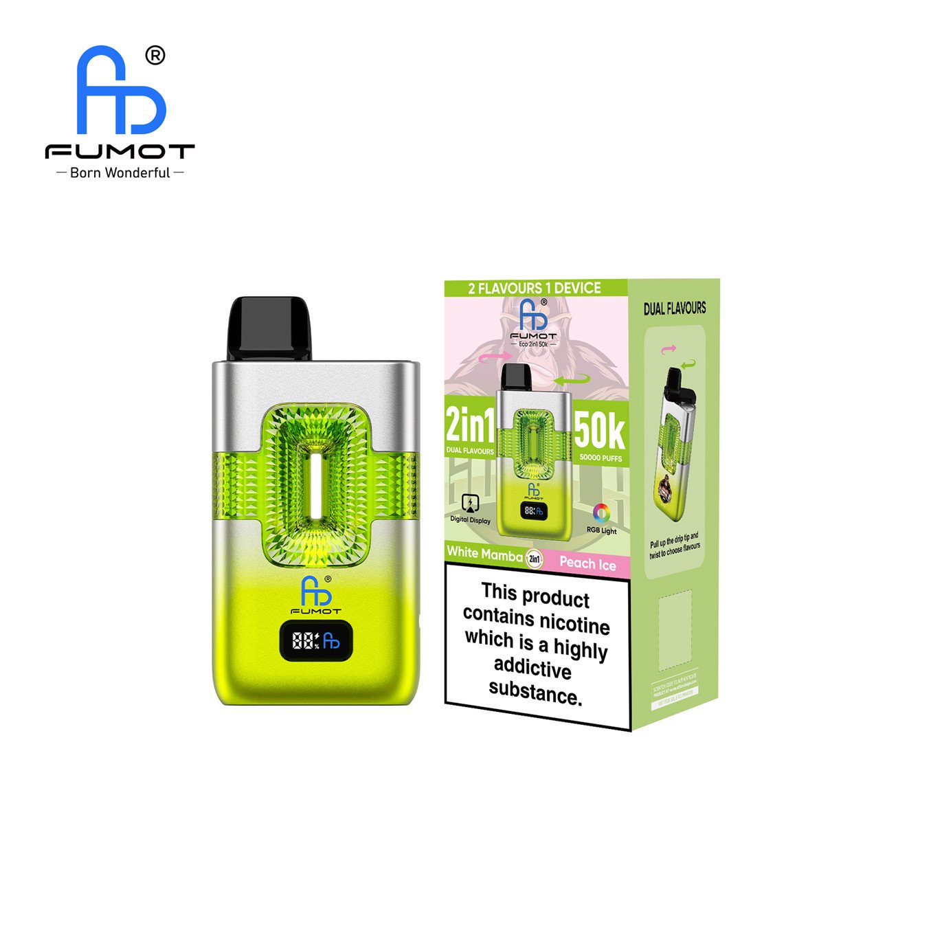 Fumot Randm Tornado 50000 Peach Ice White Mamba Vfsdeiirt50000