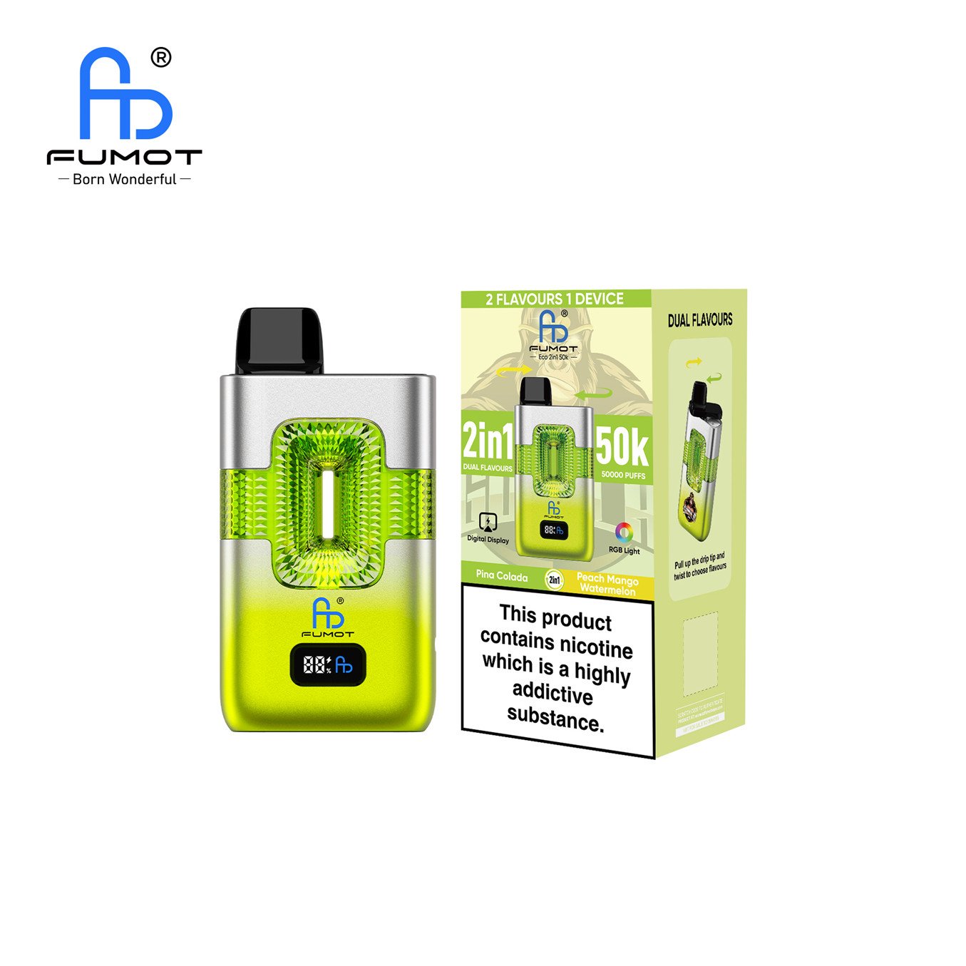 Fumot Randm Tornado 50000 Peach Mango Watermelon Pina Colada Vfsdeiirt50000