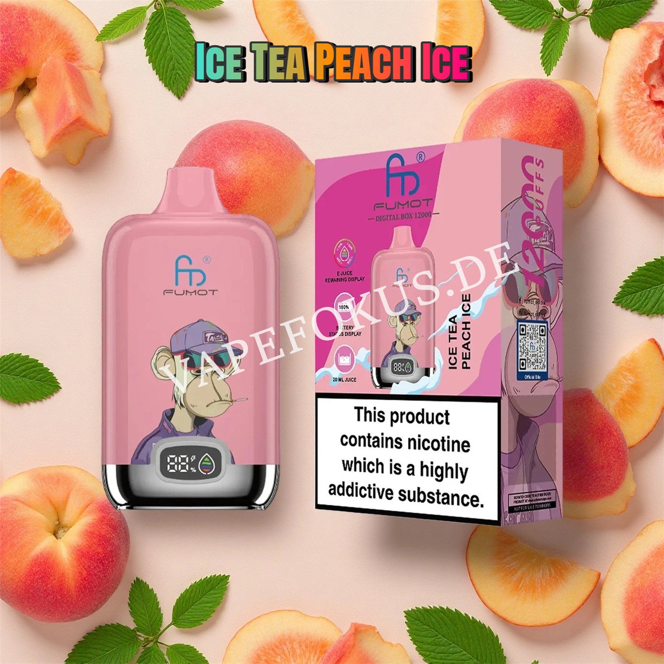 Ice Tea Peach Ice 12k Fumot Digital Box 12000 Vfsdeiirt12000n2